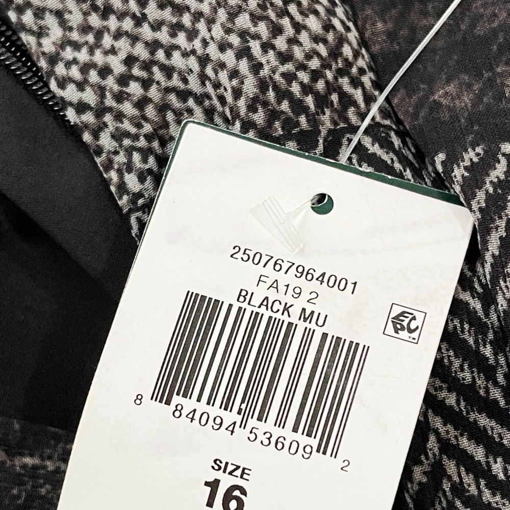 NWT Ralph Lauren Faux-Wrap Midi Dress Long Sleeve Tie Waist Geometric Size 16 - Picture 11 of 13